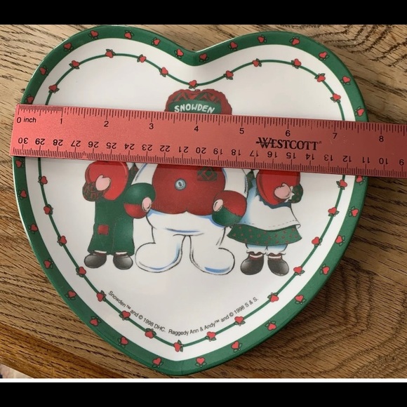 Vintage Melamine Childrens Heart Plate Raggedy Ann Raggedy Andy Zak designs - Picture 4 of 5